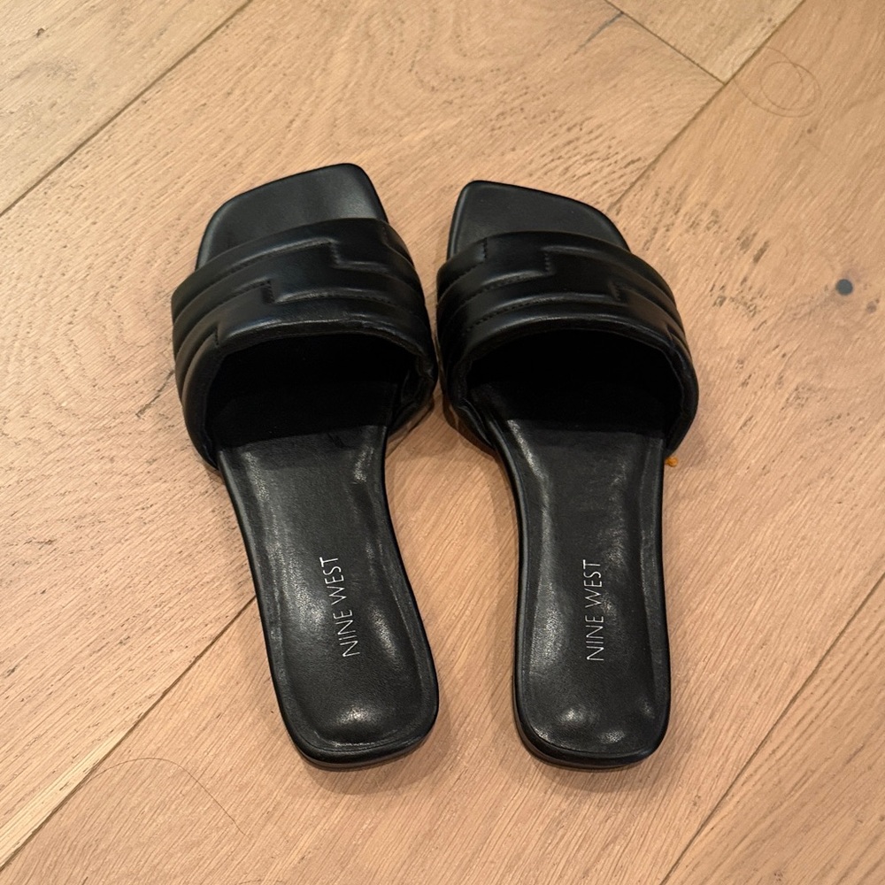 Nine West Black Slide Sandals for Women